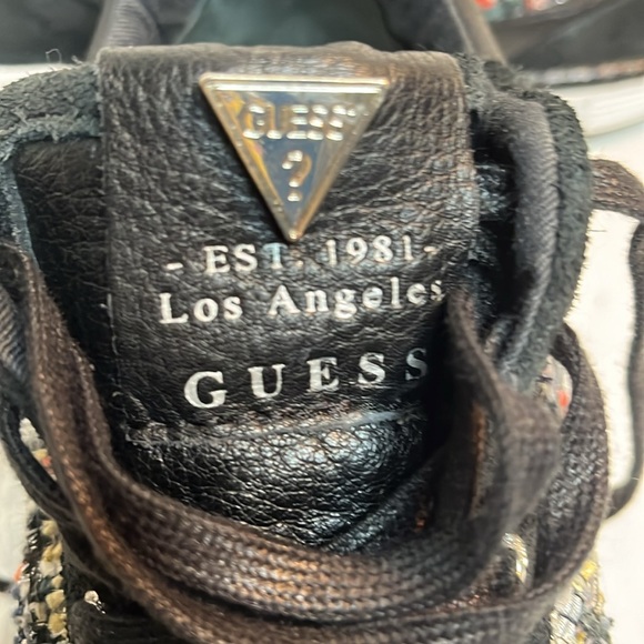 Guess tweed and sequined women’s sneakers. S. 9. Black and multicolored tweed. - Picture 4 of 10